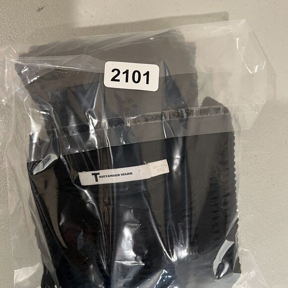 T by Alexander Wang Mesh Overlay Black Bodycon Dress XS LBD Edgy - Picture 11 of 11